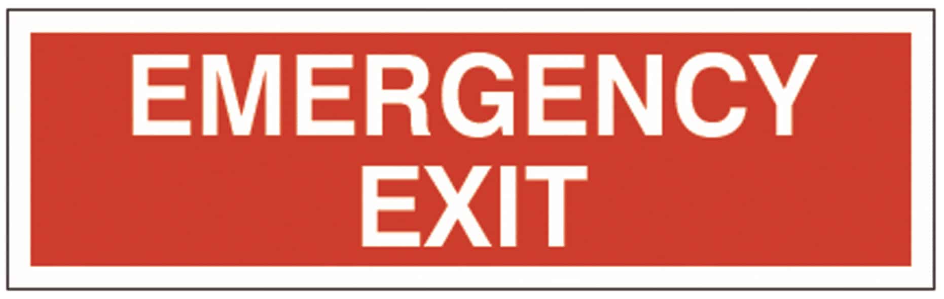 0118 Emergency Exit Small White On Red